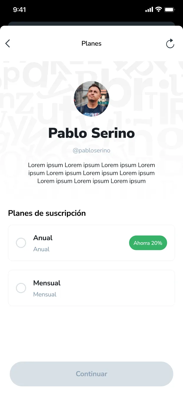 Selección de plan